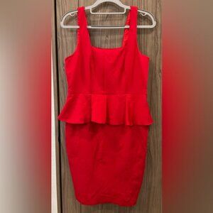 Carmen Marc Valvo Womens Sleeveless Red Zip Back Dress Size Petite M